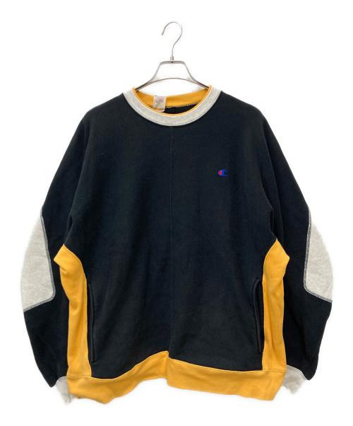 Champion（チャンピオン）Champion (チャンピオン) N.HOOLYWOOD (エヌ ハリウッド) CREWNECK SWEATSHIRT C8-Y017 ブラック×イエロー サイズ:X‐LARGEの古着・服飾アイテム