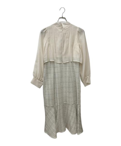 JILL BY JILLSTUART（ジル バイ ジルスチュアート）JILL BY JILLSTUART (ジル バイ ジルスチュアート) ブラウスドッキングツイードワンピース ホワイト サイズ:Mの古着・服飾アイテム