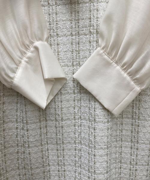 JILL BY JILLSTUART（ジル バイ ジルスチュアート）JILL BY JILLSTUART (ジル バイ ジルスチュアート) ブラウスドッキングツイードワンピース ホワイト サイズ:Mの古着・服飾アイテム