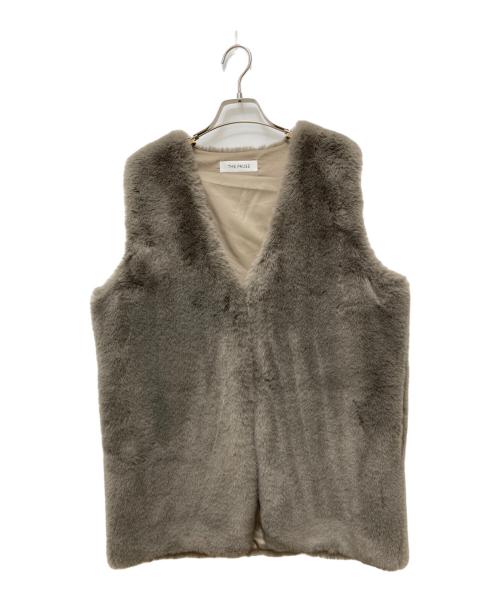 THE PAUSE（ザポーズ）THE PAUSE (ザポーズ) ファーVネックジレ ブラウン サイズ:Freeの古着・服飾アイテム