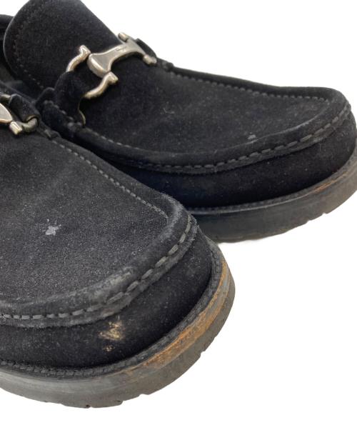 Salvatore Ferragamo（サルヴァトーレ フェラガモ）Salvatore Ferragamo (サルヴァトーレ フェラガモ) ガンチーニスエードローファー ブラック サイズ:8 1/2の古着・服飾アイテム