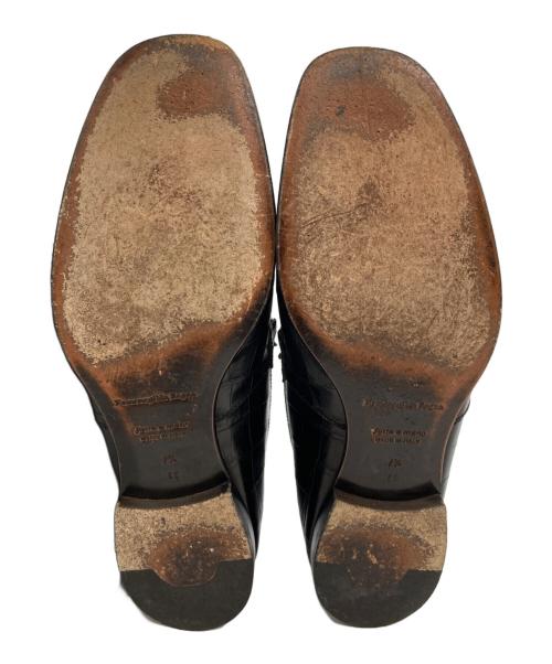 ERMENEGILDO ZEGNA（エルメネジルド・ゼニア）ERMENEGILDO ZEGNA (エルメネジルド・ゼニア) クロコ型押しローファー ブラック サイズ: 7 1/2 (27-27.5cm)の古着・服飾アイテム
