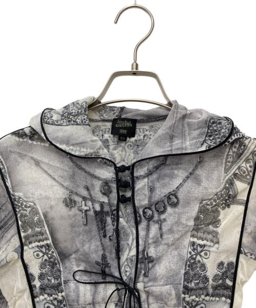 Jean Paul Gaultier FEMME（ジャンポールゴルチエ フェム）Jean Paul Gaultier FEMME (ジャンポールゴルチエ フェム) パワーネットパーカー グレー サイズ:40の古着・服飾アイテム