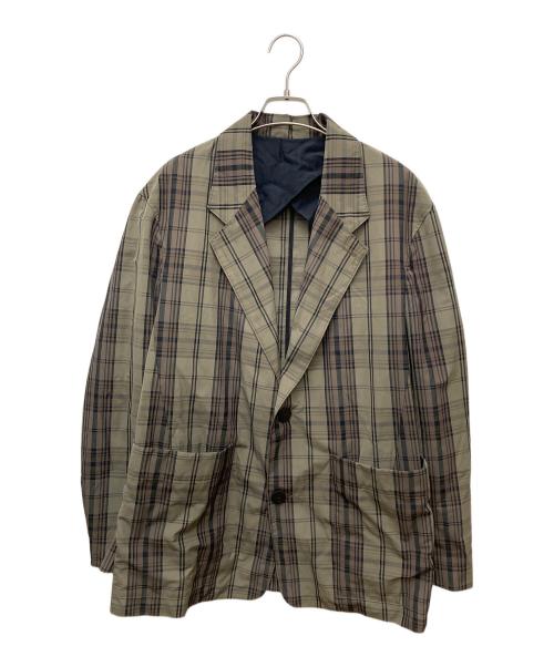 STUDIO NICHOLSON（スタジオ ニコルソン）STUDIO NICHOLSON (スタジオ ニコルソン) マドラスチェック ソフトテーラード ジャケット　51-10-421008 ブラウン サイズ:Sの古着・服飾アイテム