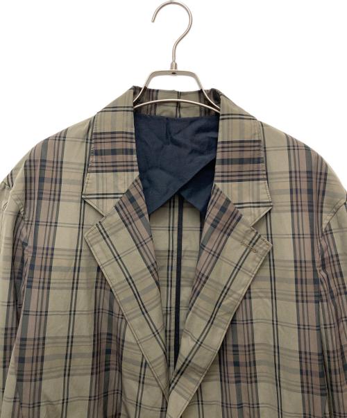 STUDIO NICHOLSON（スタジオ ニコルソン）STUDIO NICHOLSON (スタジオ ニコルソン) マドラスチェック ソフトテーラード ジャケット　51-10-421008 ブラウン サイズ:Sの古着・服飾アイテム