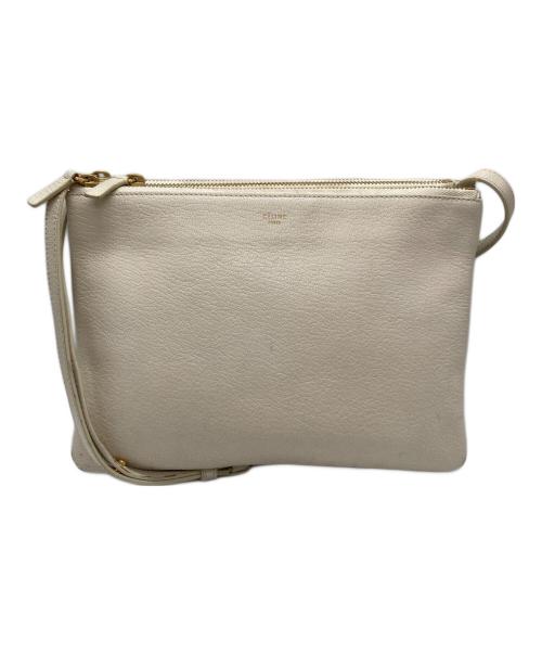 CELINE（セリーヌ）CELINE (セリーヌ) トリオラージショルダーバッグ アイボリーの古着・服飾アイテム