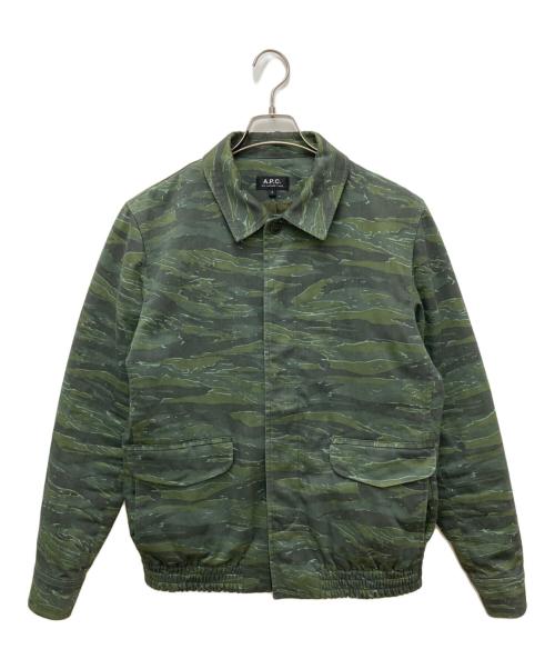 A.P.C.（アーペーセー）A.P.C. (アーペーセー) タイガーカモミリタリージャケット グリーン サイズ:Sの古着・服飾アイテム