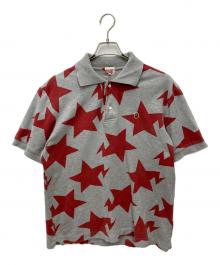 BAPE BY A BATHING APE（ベイプバイアベイシングエイプ）の古着「スター総柄ポロシャツ」｜グレー×レッド