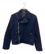 CELINEセリーヌ）の古着「ダブルブレストウールブレンドライダース」｜ネイビー