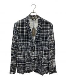 BOTTEGA VENETA（ボッテガベネタ）の古着「チェックジャケット」｜ネイビー×ホワイト