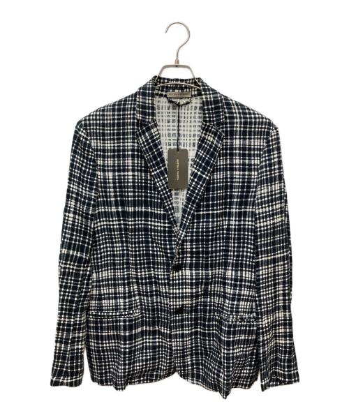 BOTTEGA VENETA（ボッテガベネタ）BOTTEGA VENETA (ボッテガベネタ) チェックジャケット ネイビー×ホワイト サイズ:46の古着・服飾アイテム