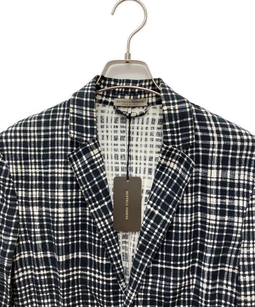 BOTTEGA VENETA（ボッテガベネタ）BOTTEGA VENETA (ボッテガベネタ) チェックジャケット ネイビー×ホワイト サイズ:46の古着・服飾アイテム