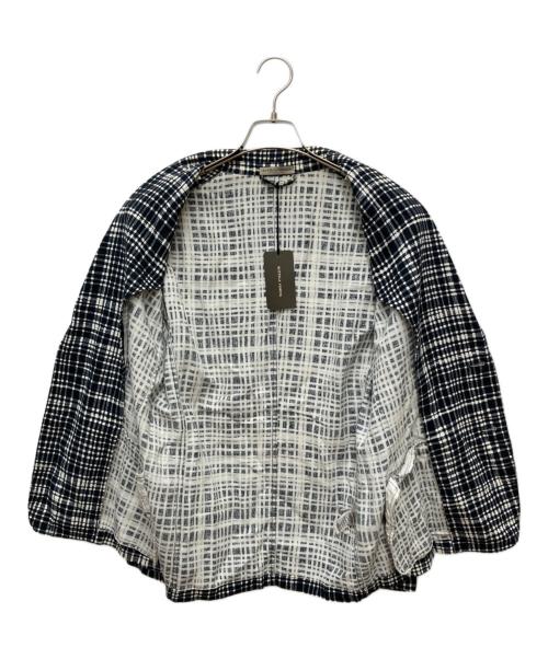 BOTTEGA VENETA（ボッテガベネタ）BOTTEGA VENETA (ボッテガベネタ) チェックジャケット ネイビー×ホワイト サイズ:46の古着・服飾アイテム