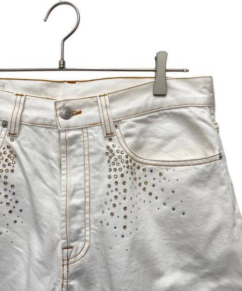 DRIES VAN NOTEN（ドリスヴァンノッテン）DRIES VAN NOTEN (ドリスヴァンノッテン) ビジューショートパンツ ホワイト サイズ:32の古着・服飾アイテム