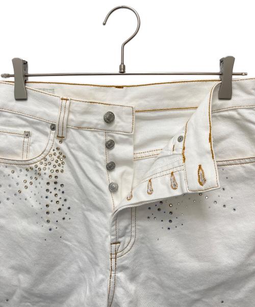 DRIES VAN NOTEN（ドリスヴァンノッテン）DRIES VAN NOTEN (ドリスヴァンノッテン) ビジューショートパンツ ホワイト サイズ:32の古着・服飾アイテム