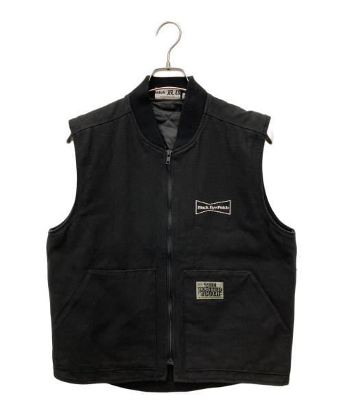 BlackEyePatch（ブラックアイパッチ）BlackEyePatch (ブラックアイパッチ) WASTED YOUTH (ウェイステッドユース) ダックベスト ブラック サイズ:Lの古着・服飾アイテム