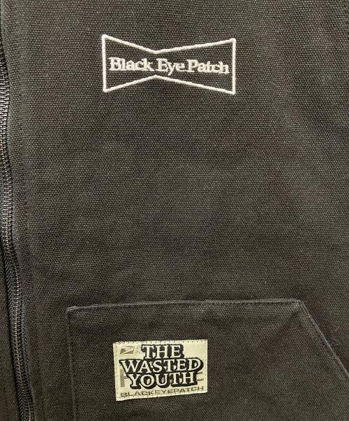 BlackEyePatch（ブラックアイパッチ）BlackEyePatch (ブラックアイパッチ) WASTED YOUTH (ウェイステッドユース) ダックベスト ブラック サイズ:Lの古着・服飾アイテム
