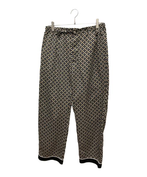 SUPREME（シュプリーム）SUPREME (シュプリーム) 総柄サテンパンツ ブラック×ベージュ サイズ:Sの古着・服飾アイテム