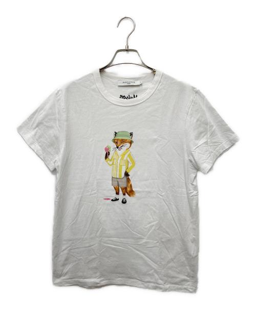 maison kitsune（メゾンキツネ）maison kitsune (メゾンキツネ) Dressed Fox Tシャツ　KW00138KJ0008 ホワイト サイズ:Lの古着・服飾アイテム
