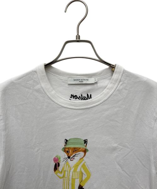 maison kitsune（メゾンキツネ）maison kitsune (メゾンキツネ) Dressed Fox Tシャツ　KW00138KJ0008 ホワイト サイズ:Lの古着・服飾アイテム