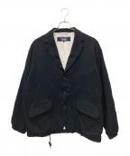 COMME des GARCONS HOMMEコムデギャルソン オム）の古着「ウールサージ製品縮絨3Bジャケット　HP-J105」｜ブラック