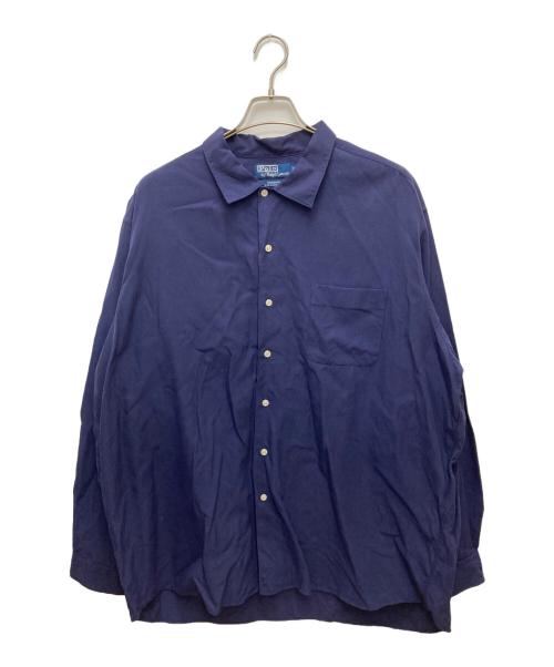 POLO RALPH LAUREN（ポロ・ラルフローレン）POLO RALPH LAUREN (ポロ・ラルフローレン) BONNARD コットンシルクシャツ ネイビー サイズ:XXLの古着・服飾アイテム
