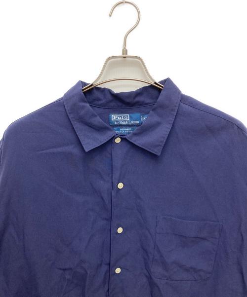 POLO RALPH LAUREN（ポロ・ラルフローレン）POLO RALPH LAUREN (ポロ・ラルフローレン) BONNARD コットンシルクシャツ ネイビー サイズ:XXLの古着・服飾アイテム