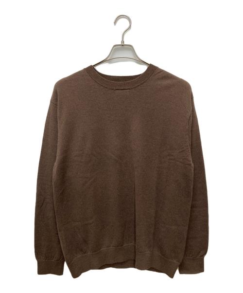 Yonetomi（ヨネトミ）Yonetomi (ヨネトミ) HIGH TWIST WOOL KNIT PULLOVER ブラウン サイズ:3の古着・服飾アイテム