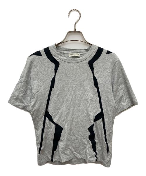 BALENCIAGA（バレンシアガ）BALENCIAGA (バレンシアガ) デザインプリントTシャツ グレー サイズ:XSの古着・服飾アイテム