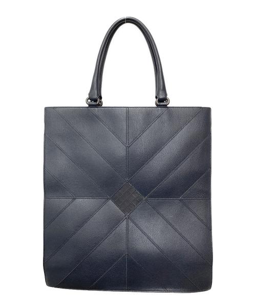 BOTTEGA VENETA（ボッテガベネタ）BOTTEGA VENETA (ボッテガベネタ) レザートートバッグ ネイビーの古着・服飾アイテム