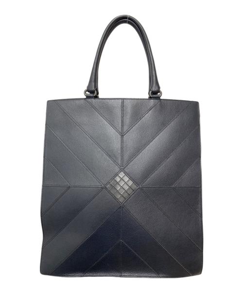 BOTTEGA VENETA（ボッテガベネタ）BOTTEGA VENETA (ボッテガベネタ) レザートートバッグ ネイビーの古着・服飾アイテム