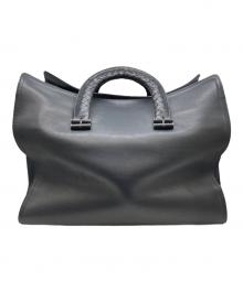 BOTTEGA VENETA（ボッテガベネタ）の古着「イントレチャートハンドル トートバッグ」｜ネイビー