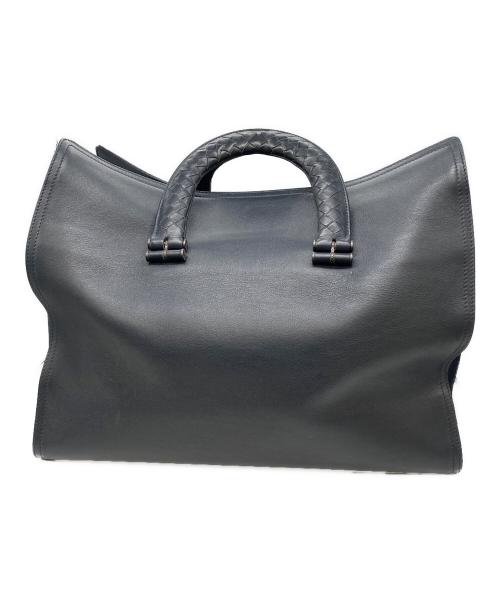 BOTTEGA VENETA（ボッテガベネタ）BOTTEGA VENETA (ボッテガベネタ) イントレチャートハンドル トートバッグ ネイビーの古着・服飾アイテム
