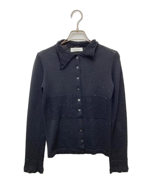 VALENTINO LES TRICOTS（ヴァレンティノ レ トリコ）VALENTINO LES TRICOTS (ヴァレンティノ レ トリコ) ニットカーディガン ブラック サイズ:40の古着・服飾アイテム