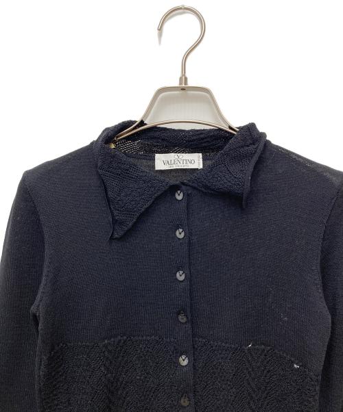 VALENTINO LES TRICOTS（ヴァレンティノ レ トリコ）VALENTINO LES TRICOTS (ヴァレンティノ レ トリコ) ニットカーディガン ブラック サイズ:40の古着・服飾アイテム