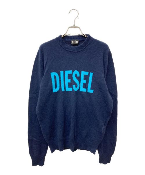 DIESEL（ディーゼル）DIESEL (ディーゼル) K-CREWNECK-OUT クルーネックニット ネイビー サイズ:Mの古着・服飾アイテム