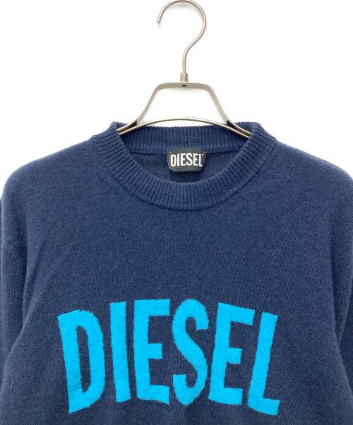 DIESEL（ディーゼル）DIESEL (ディーゼル) K-CREWNECK-OUT クルーネックニット ネイビー サイズ:Mの古着・服飾アイテム
