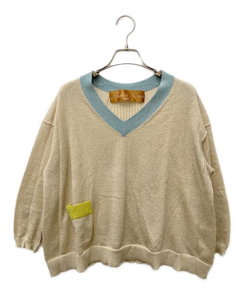 Zhor&Nema（ゾー&ネマ）Zhor&Nema (ゾー&ネマ) ラメニット ベージュ サイズ:Lの古着・服飾アイテム