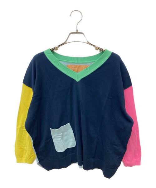 Zhor&Nema（ゾー&ネマ）Zhor&Nema (ゾー&ネマ) Vネックニット ネイビー サイズ:Mの古着・服飾アイテム