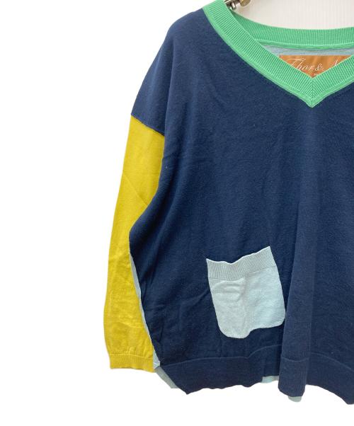 Zhor&Nema（ゾー&ネマ）Zhor&Nema (ゾー&ネマ) Vネックニット ネイビー サイズ:Mの古着・服飾アイテム