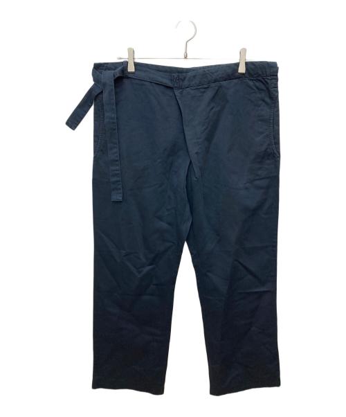 DRIES VAN NOTEN（ドリスヴァンノッテン）DRIES VAN NOTEN (ドリスヴァンノッテン) コットンリネンラップパンツ ネイビー サイズ:48の古着・服飾アイテム