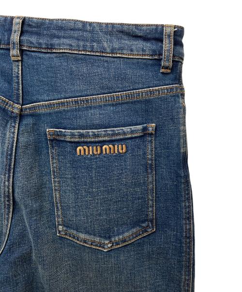 MIU MIU（ミュウミュウ）MIU MIU (ミュウミュウ) ポケット刺繍デニムパンツ インディゴ サイズ:25の古着・服飾アイテム