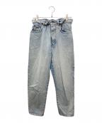 MIU MIUミュウミュウ）の古着「ウエストギャザーアイコニックテーパードデニムパンツ」｜インディゴ