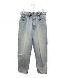 MIU MIU（ミュウミュウ）の古着「ウエストギャザーアイコニックテーパードデニムパンツ」｜インディゴ