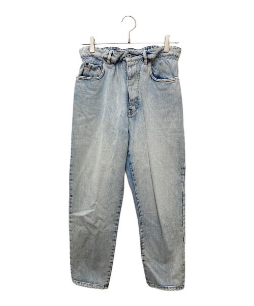 MIU MIU（ミュウミュウ）MIU MIU (ミュウミュウ) ウエストギャザーアイコニックテーパードデニムパンツ インディゴ サイズ:26Sの古着・服飾アイテム