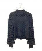Mame Kurogouchiマメクロゴウチ）の古着「Plaid Kintted Pullover」｜ブラック