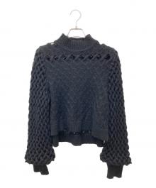 Mame Kurogouchi（マメクロゴウチ）の古着「Plaid Kintted Pullover」｜ブラック