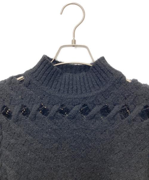 Mame Kurogouchi（マメクロゴウチ）Mame Kurogouchi (マメクロゴウチ) Plaid Kintted Pullover ブラック サイズ:1の古着・服飾アイテム