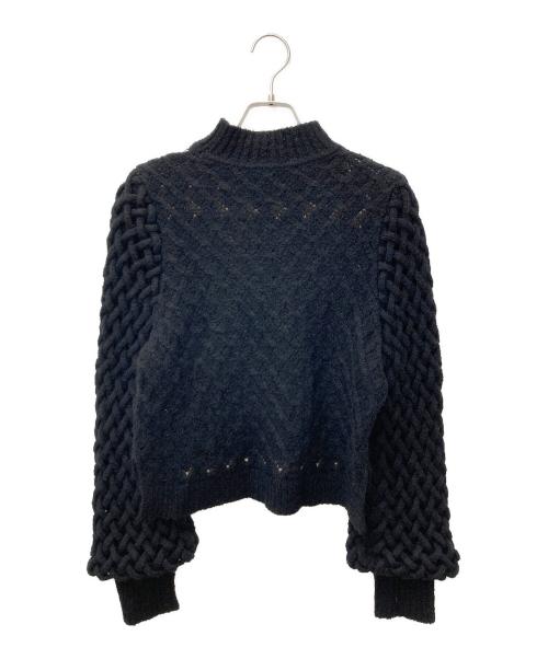 Mame Kurogouchi（マメクロゴウチ）Mame Kurogouchi (マメクロゴウチ) Plaid Kintted Pullover ブラック サイズ:1の古着・服飾アイテム