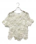 COMME des GARCONS GIRLコムデギャルソンガール）の古着「半袖クロシェニット」｜ホワイト